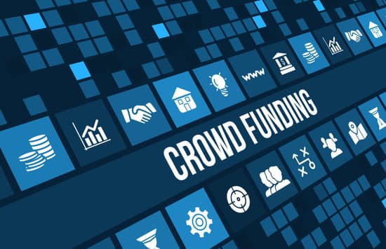 crowdfunding concept image with business icons and copyspace